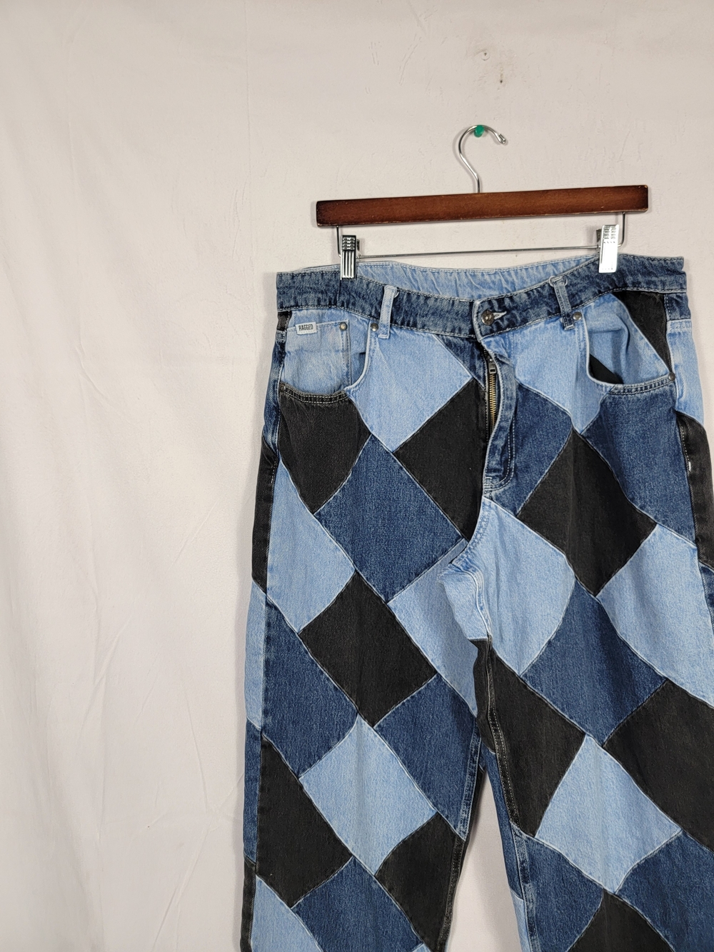 Size 34 Patchwork Ragged Jeans - Picture 3 of 6